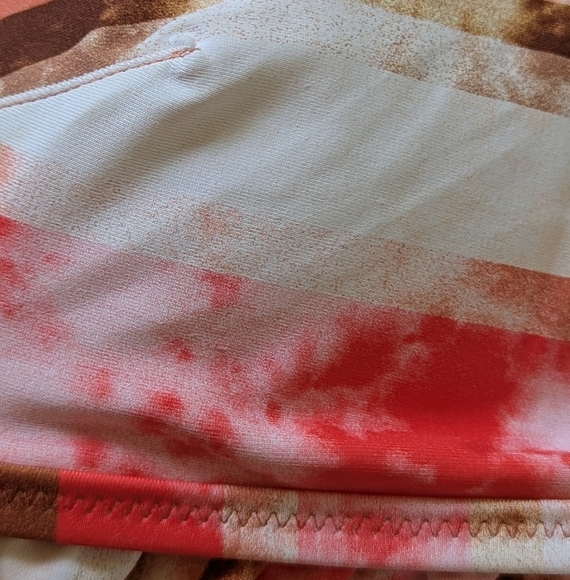 Aerie Abstract Pink Ruffle Bikini Top Sz M NWT | Y2K Pool Party Vibes - Picture 6 of 7